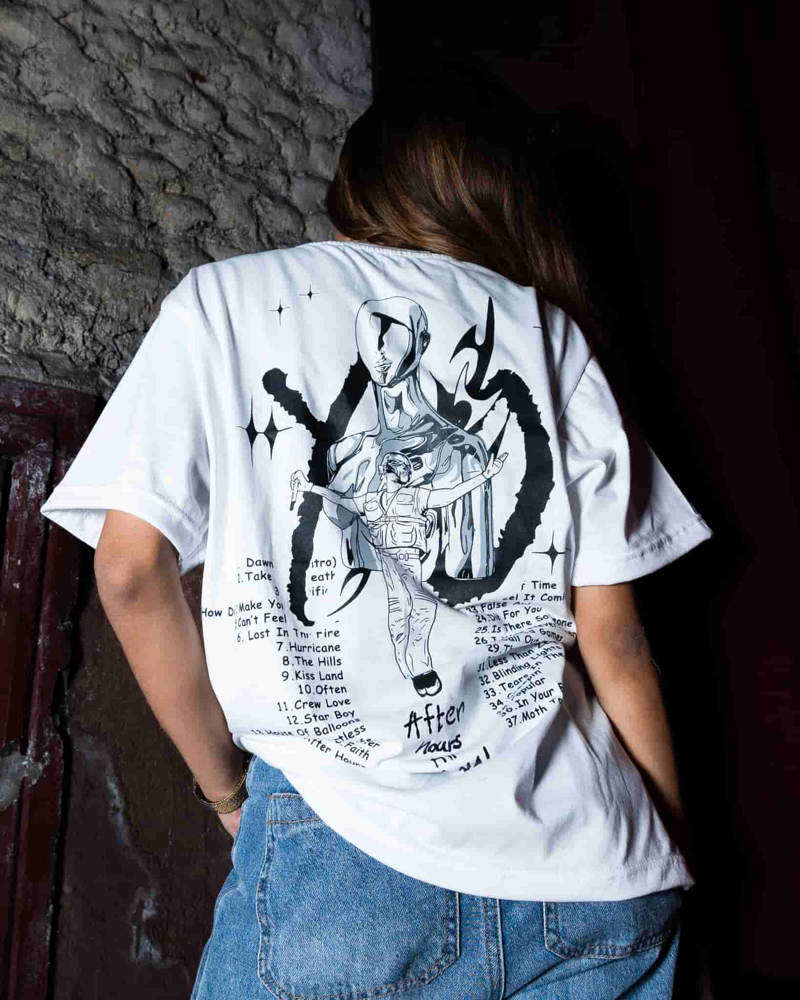 SW037- Unisex After hours til dawn” print Tshirt – shavola